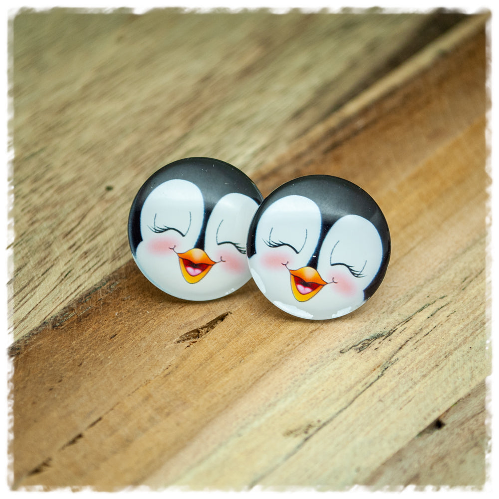 Ohrringe in 20 mm Pinguin mit 925er Silber