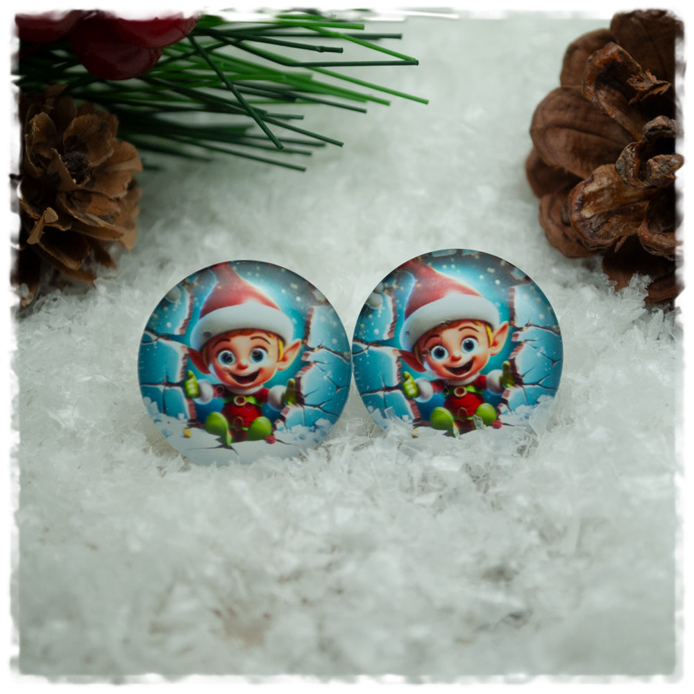 Ohrringe blau mit kleinem Wichtel