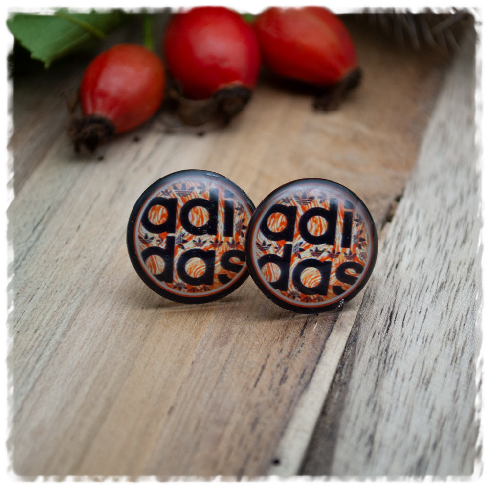 Ohrringe in 18 mm braun mit adidas