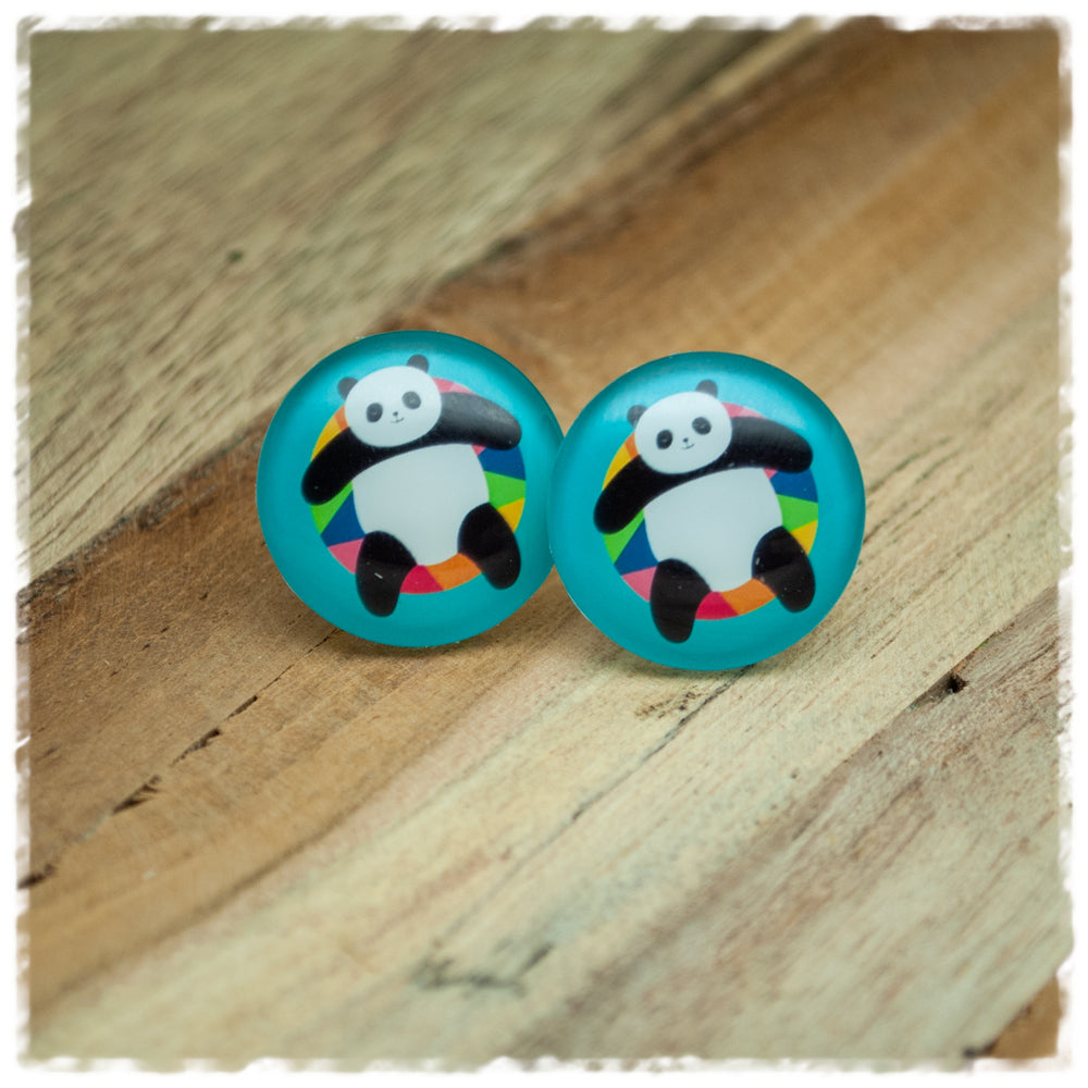 Ohrringe türkis mit Panda