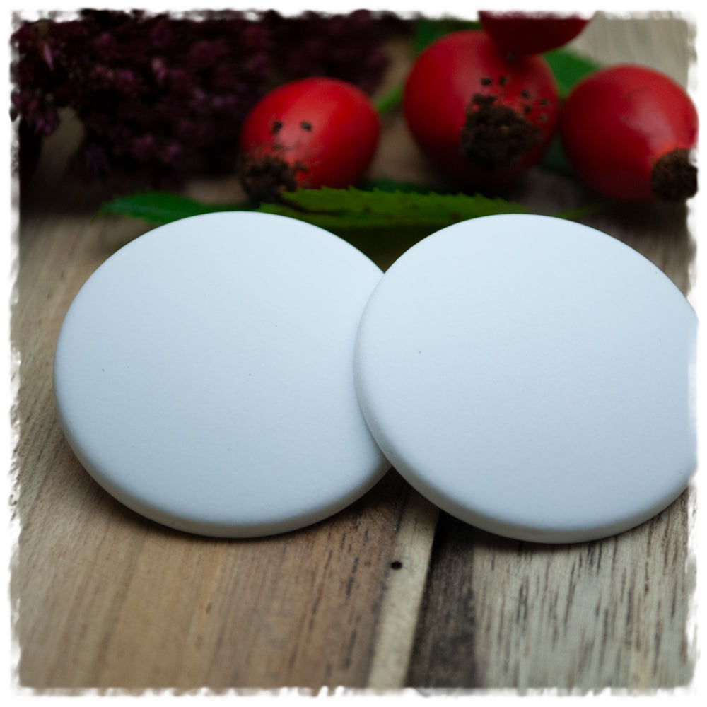 Ohrringe in 35 mm matt weiß