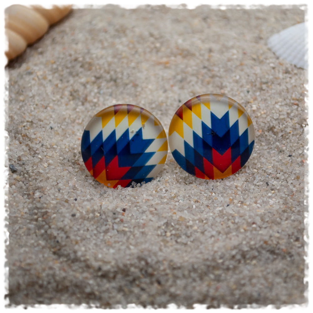 Ohrringe in 20 mm bunt gemustert