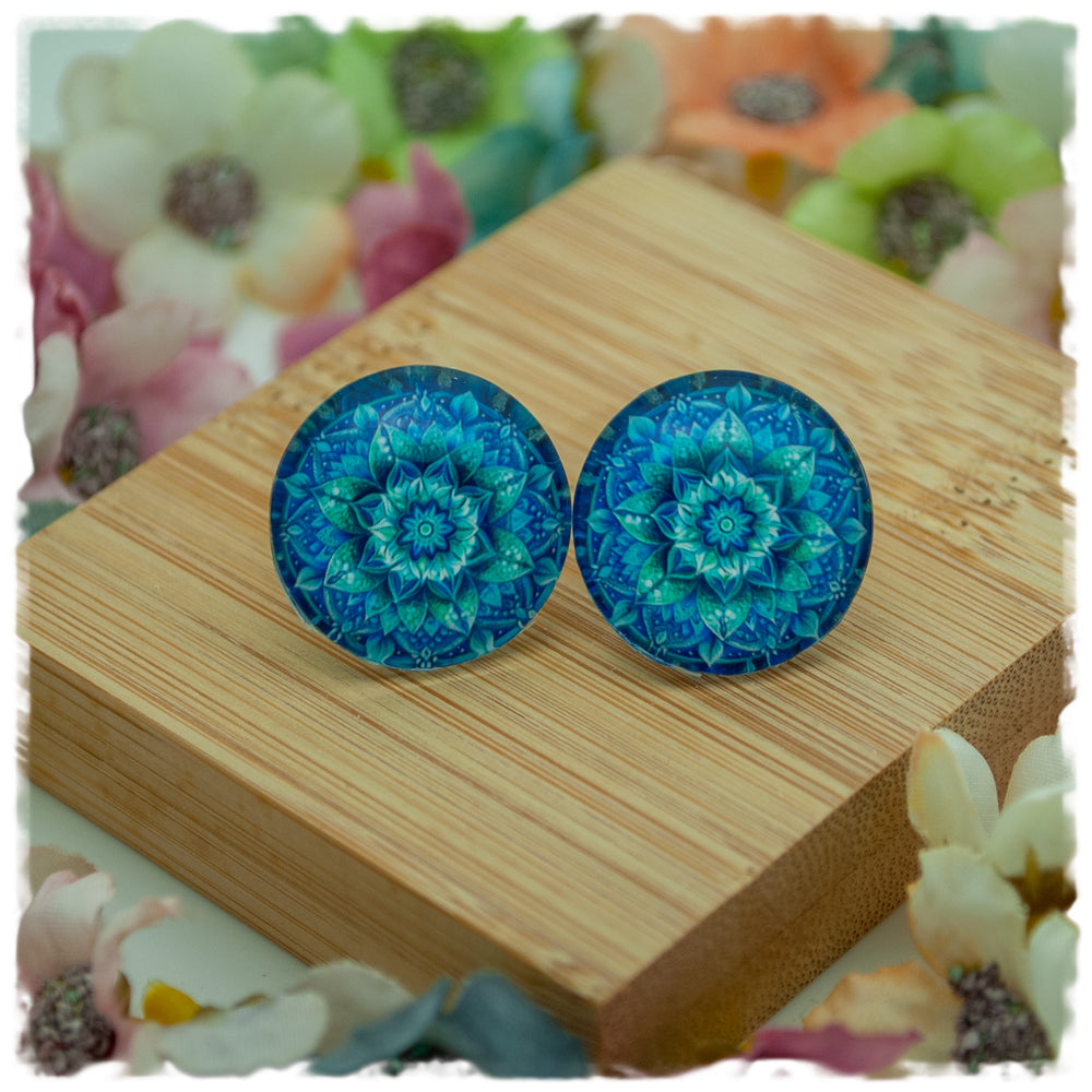 Ohrringe blaues Mandala