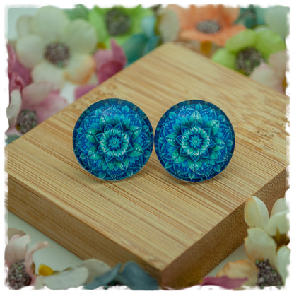 Ohrringe blaues Mandala