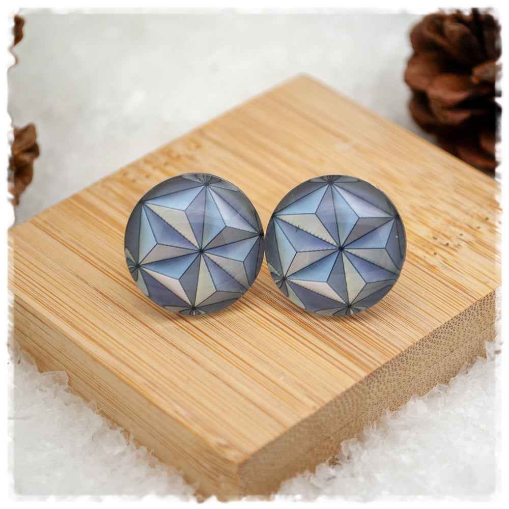 Ohrringe grau gemustert