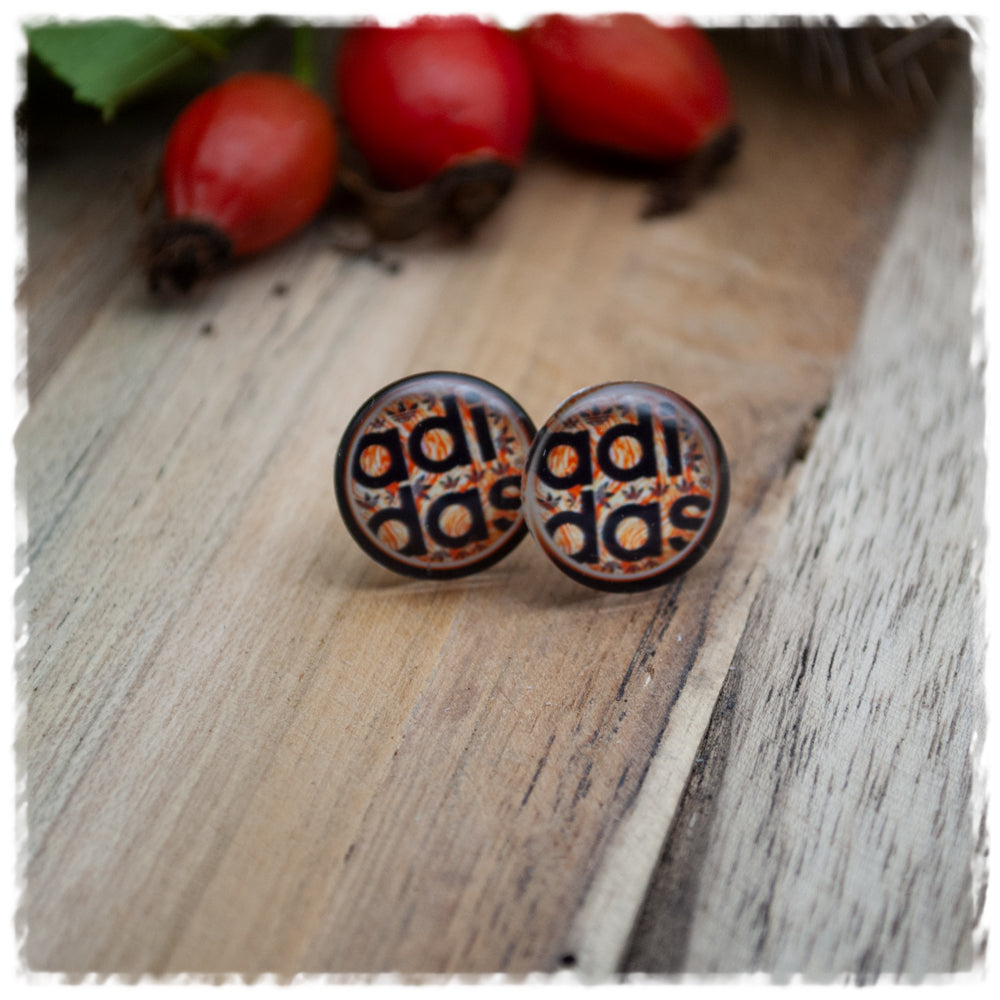 Ohrringe in 14 mm braun mit adidas