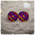 Ohrringe mit Flechtmuster in pink, lila und gelb - Jackelina