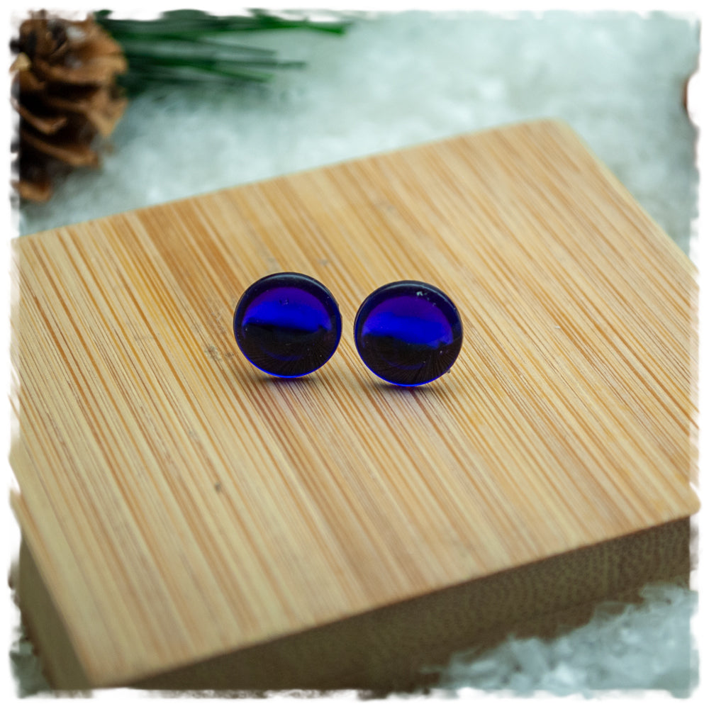 Ohrringe in 10 mm glänzend violett