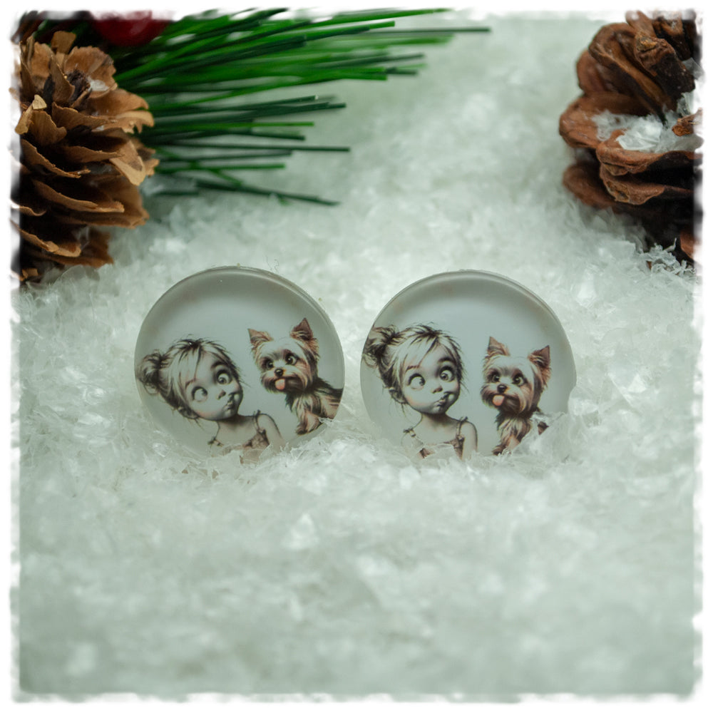 Ohrringe kleines Mädchen mit Hund