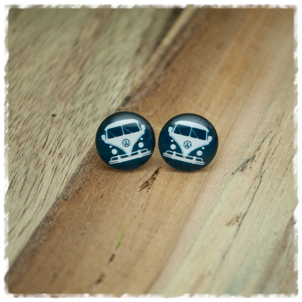 Ohrringe in 14 mm petrol mit Bully