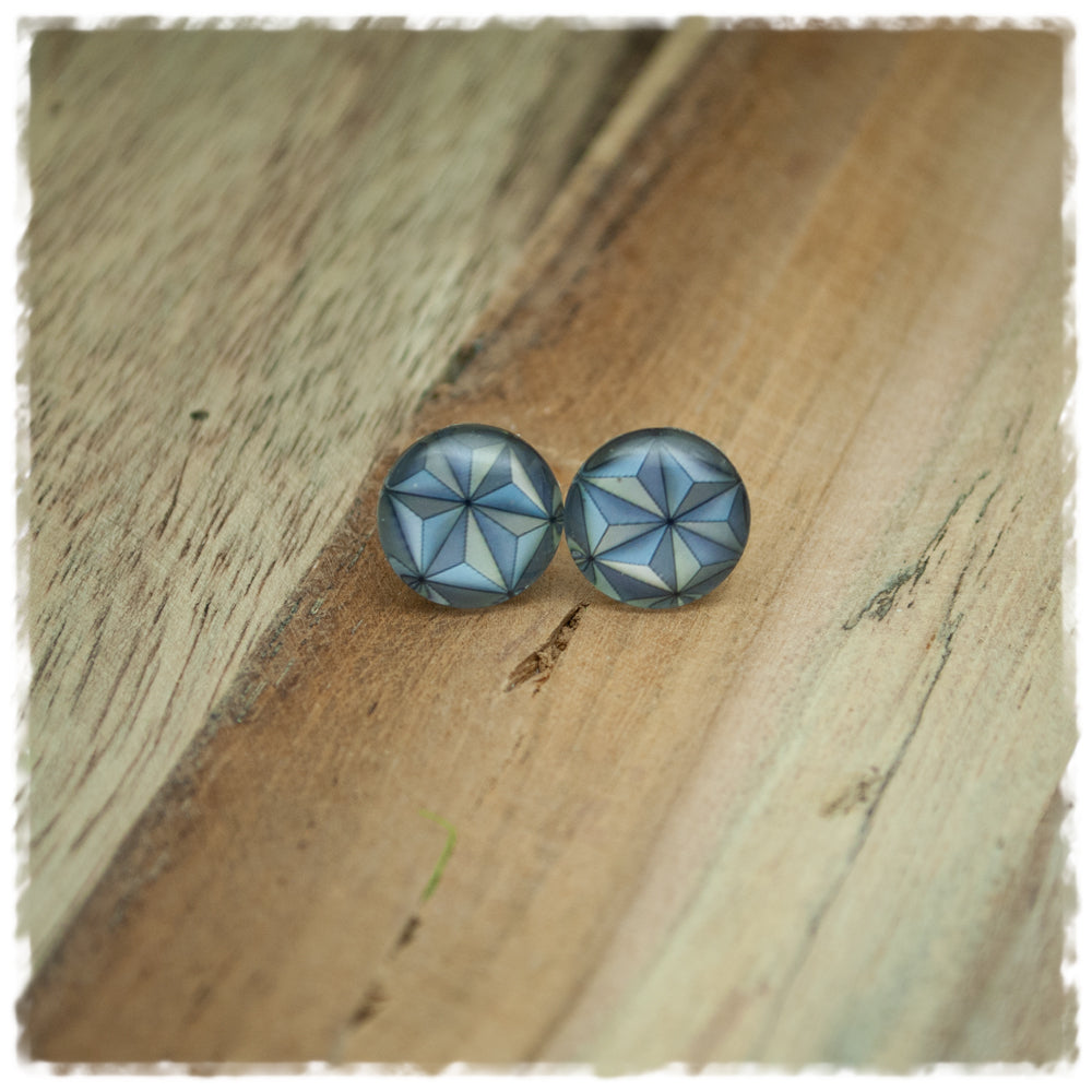 Ohrringe in 12 mm grau gemustert