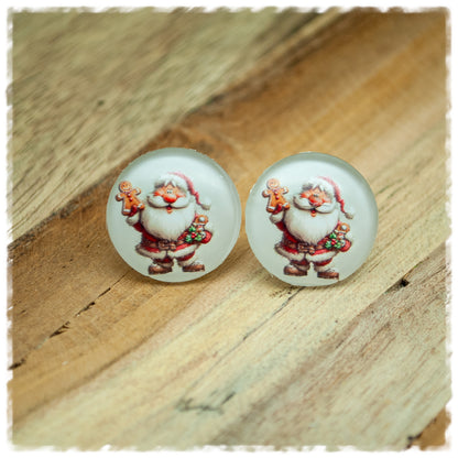 Ohrringe beige mit Weihnachtsmann