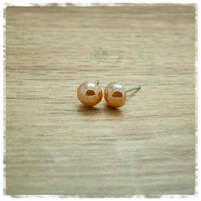 Ohrringe in 8 mm Stein apricot