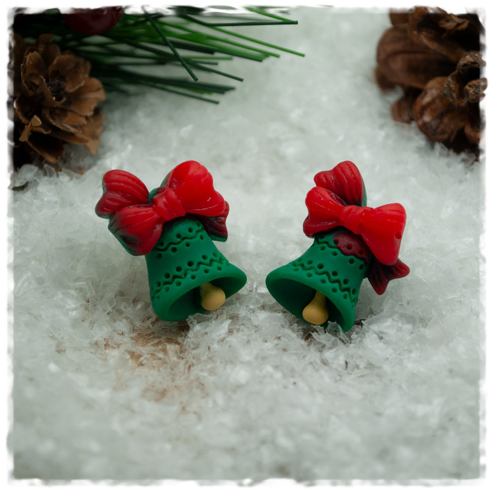 Ohrringe in 20 mm grüne Glocke