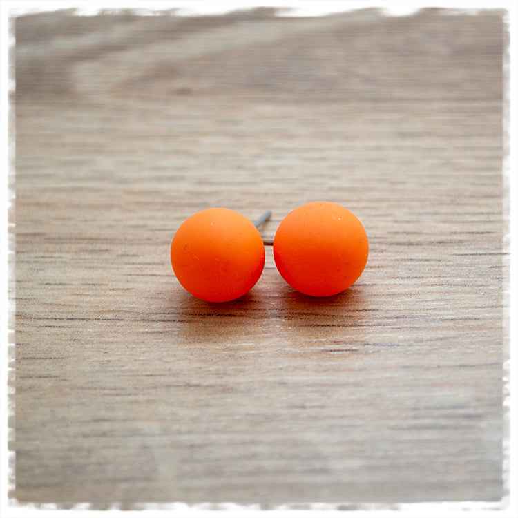 Ohrringe in 12 mm matt orange
