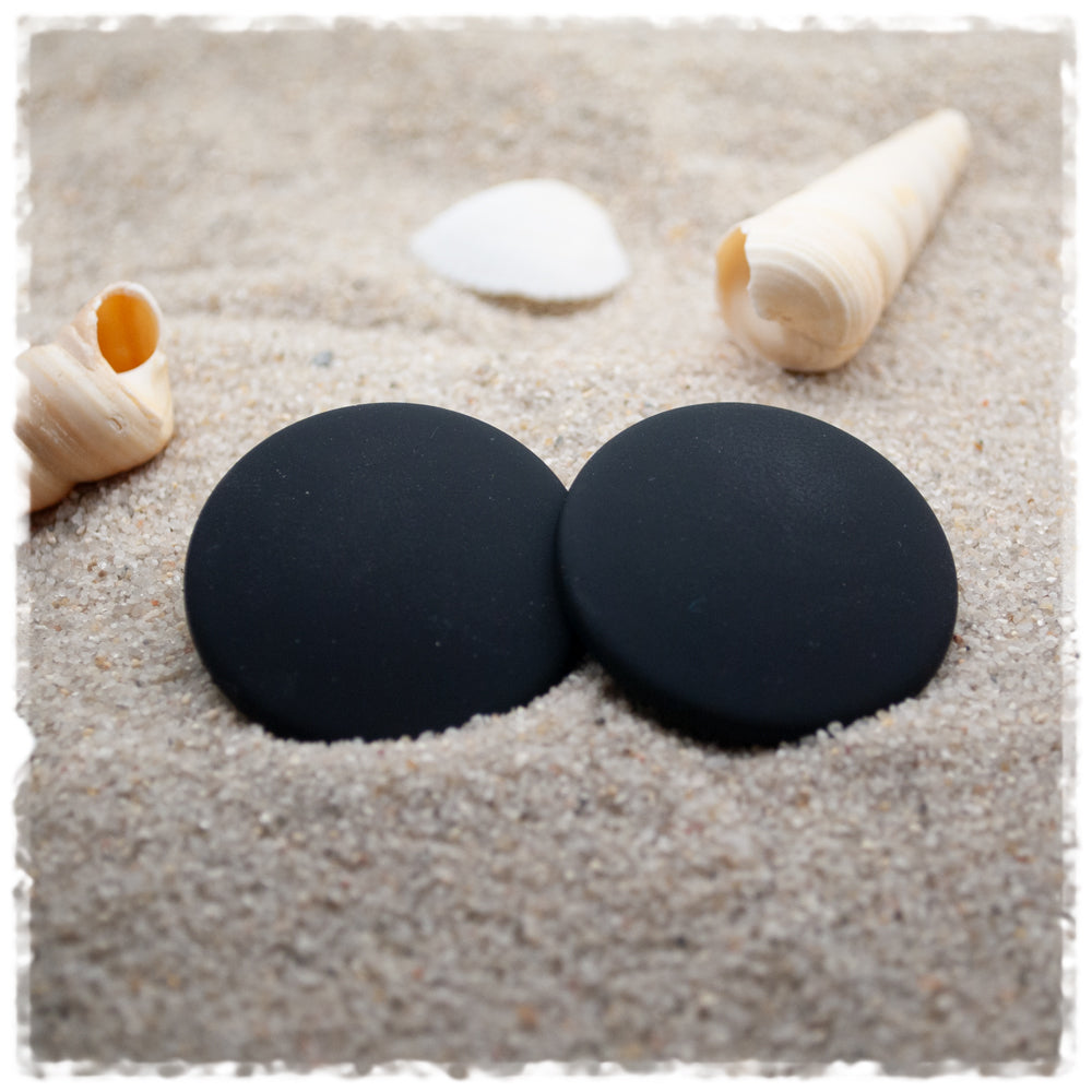 Ohrringe in 35 mm matt schwarz - Jackelina