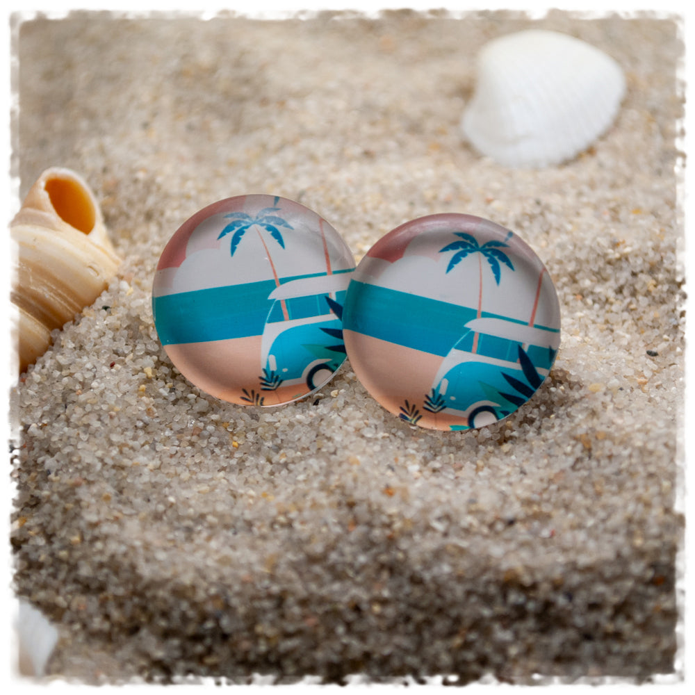 Ohrringe Strand mit Palmen und Camper - Jackelina