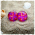 Ohrringe in 20 mm pink gemustert
