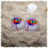 Ohrringe beige mit bunter Pusteblume - Jackelina