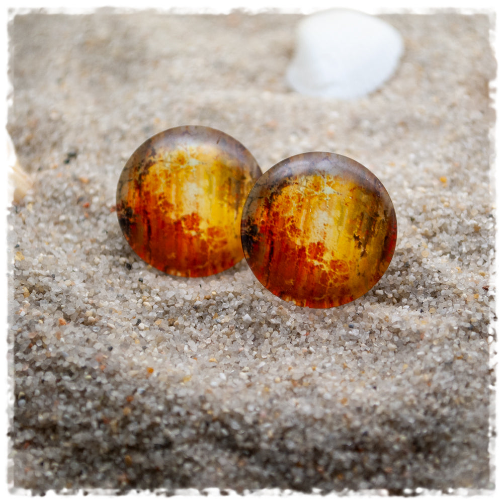 Ohrringe golden gemustert - Jackelina