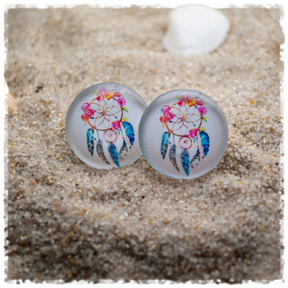 Ohrringe weiß mit Traumfänger - Jackelina