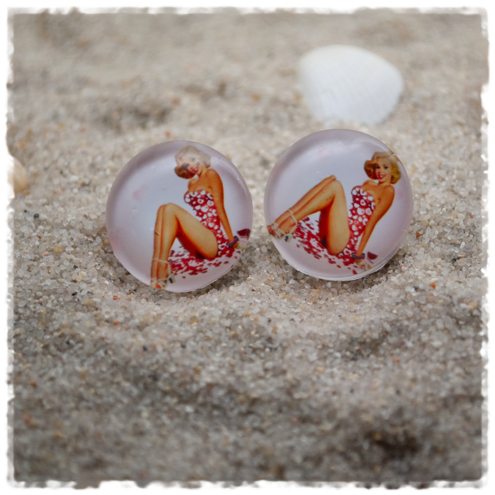 Ohrringe in 20 mm rosa mit Pinup