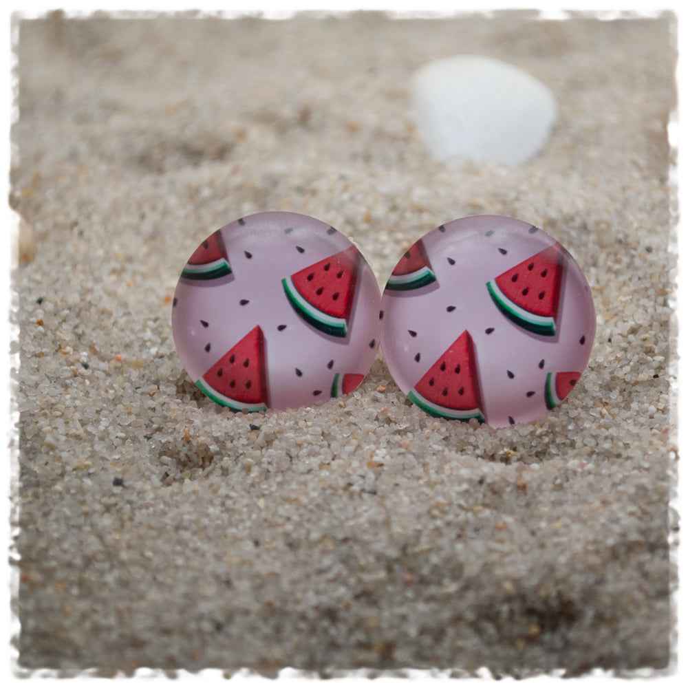 Ohrringe in 20 mm rosa mit Melonen