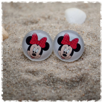 Ohrringe Maus mit pinker Schleife - Jackelina