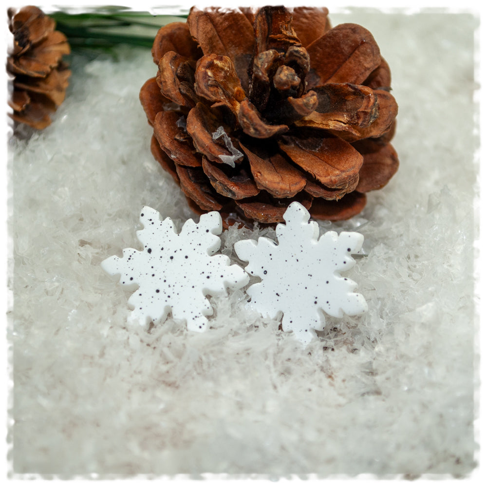Ohrringe in 18 mm weiße Schneeflocke