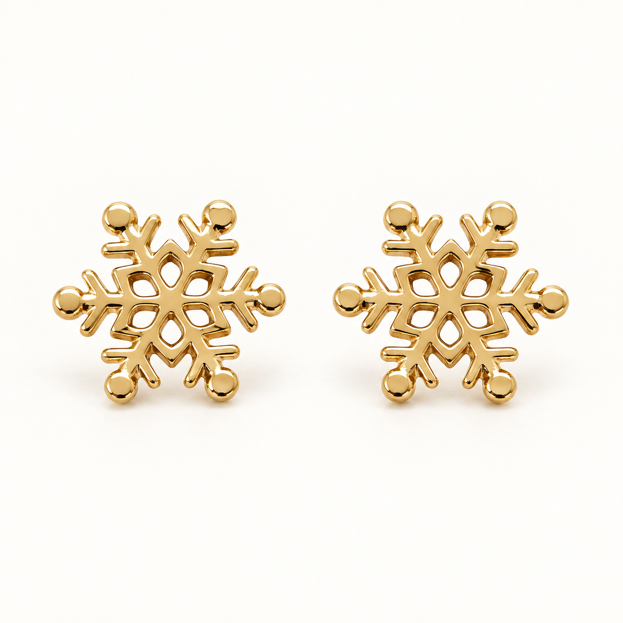 Ohrringe in 12 mm goldene Schneeflocke