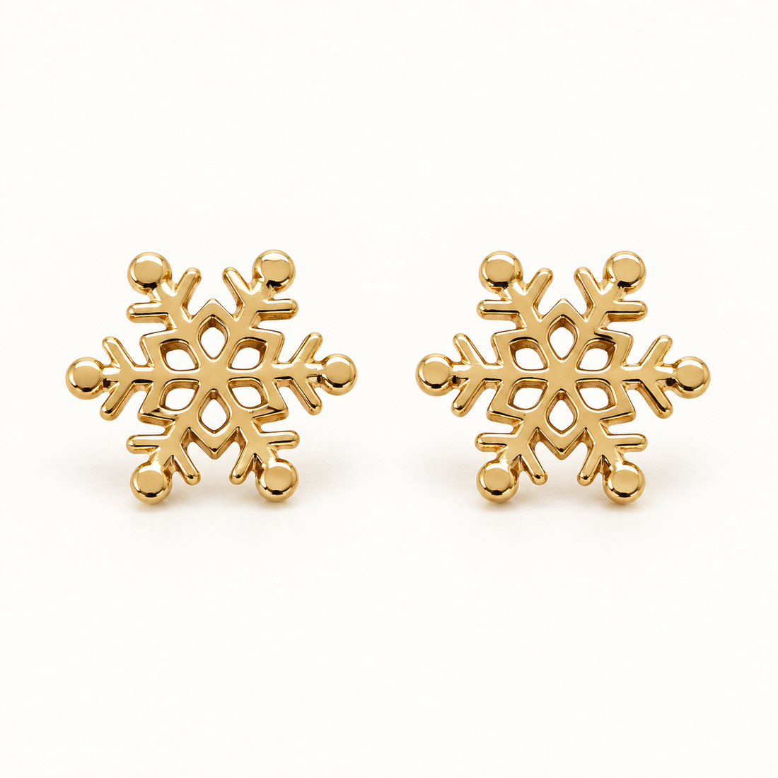 Ohrringe in 12 mm goldene Schneeflocke