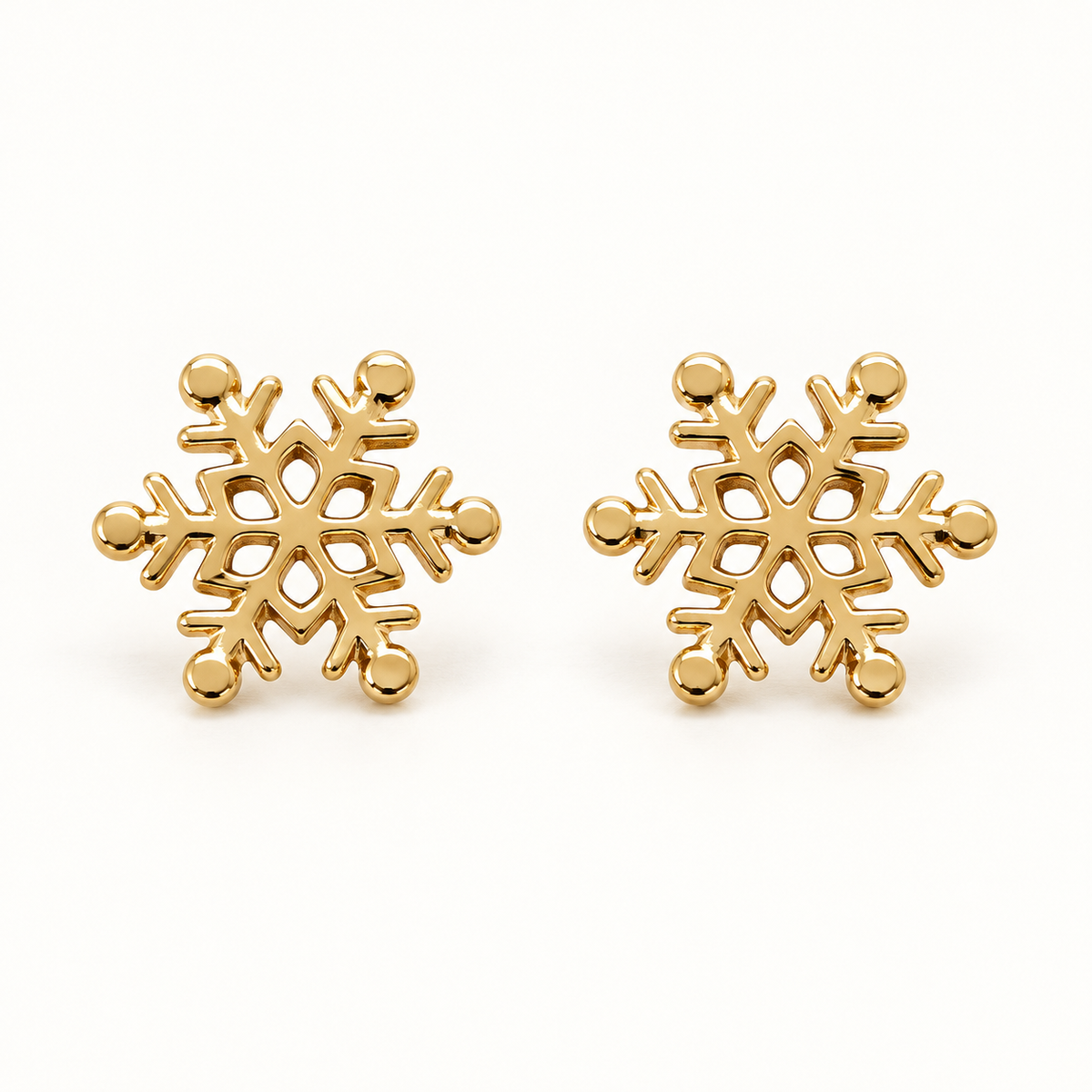 Ohrringe in 12 mm goldene Schneeflocke