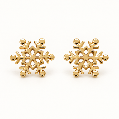 Ohrringe in 12 mm goldene Schneeflocke