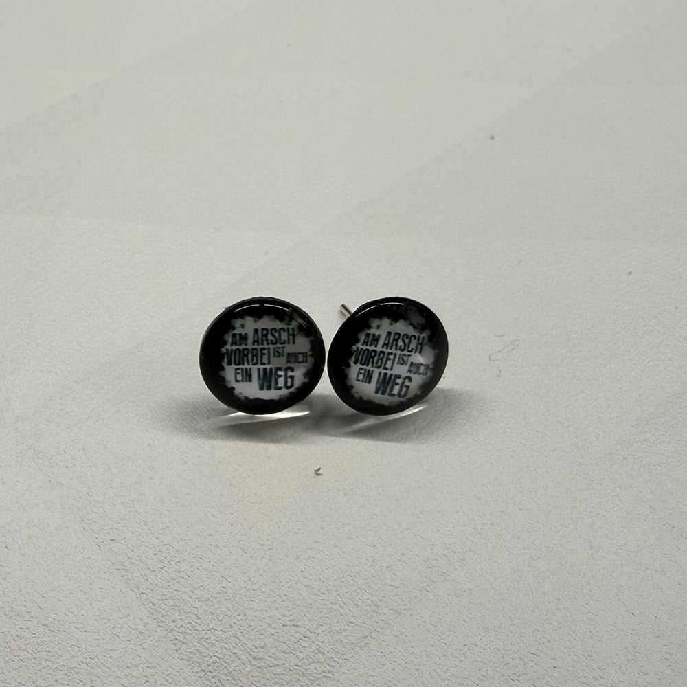 Ohrringe in 12 mm AM ARSCH VORBEI IST AUCH EIN WEG