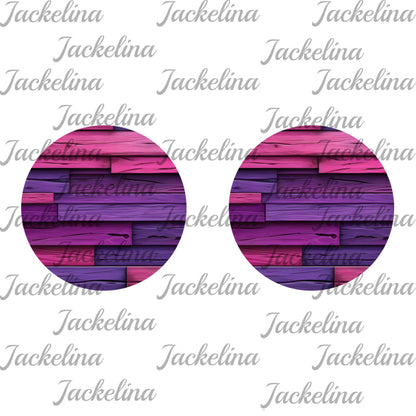 Ohrringe violettes Holzdekor