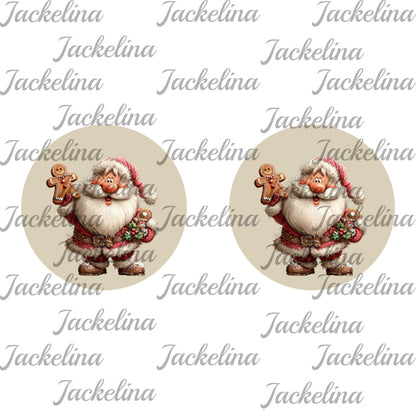 Ohrringe beige mit Weihnachtsmann