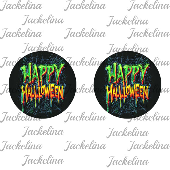 Ohrringe schwarz mit Happy Halloween