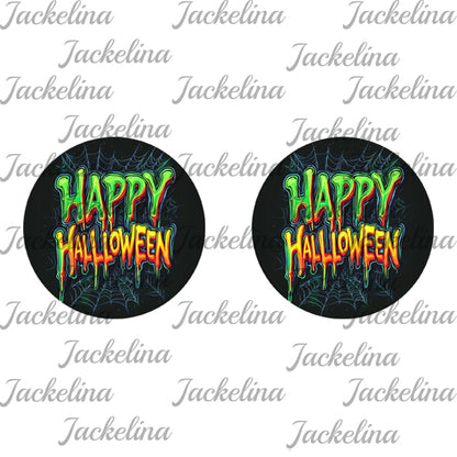 Ohrringe schwarz mit Happy Halloween