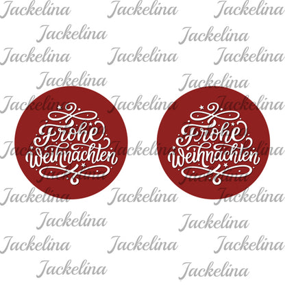 Ohrringe rot mit Frohe Weihnachten