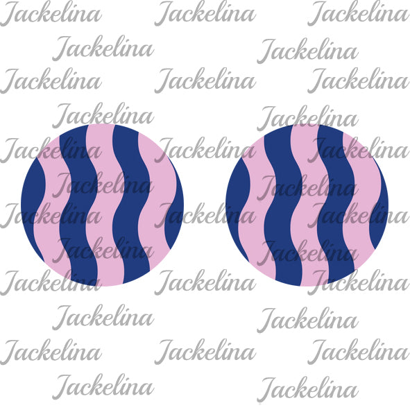 Ohrringe Wellen in rosa und violett