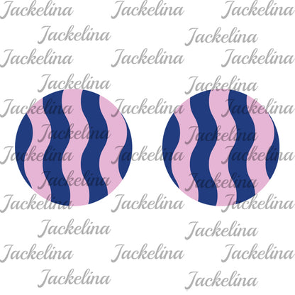Ohrringe Wellen in rosa und violett