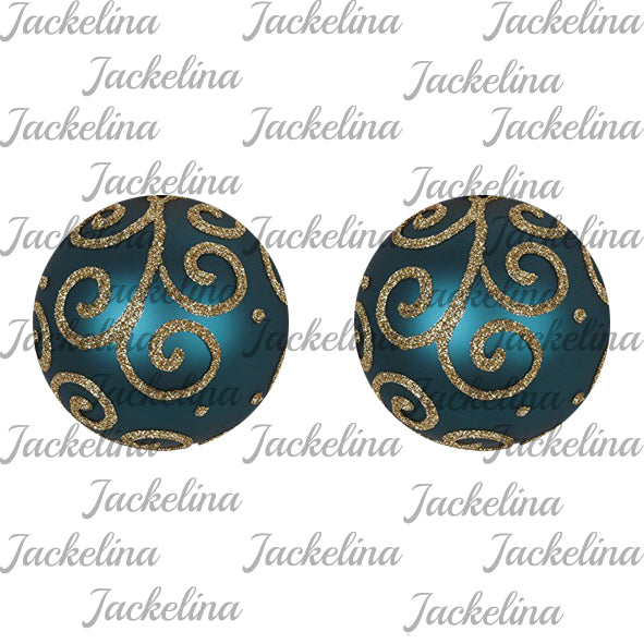 Ohrringe dunkelblau mit goldenen Ornamenten