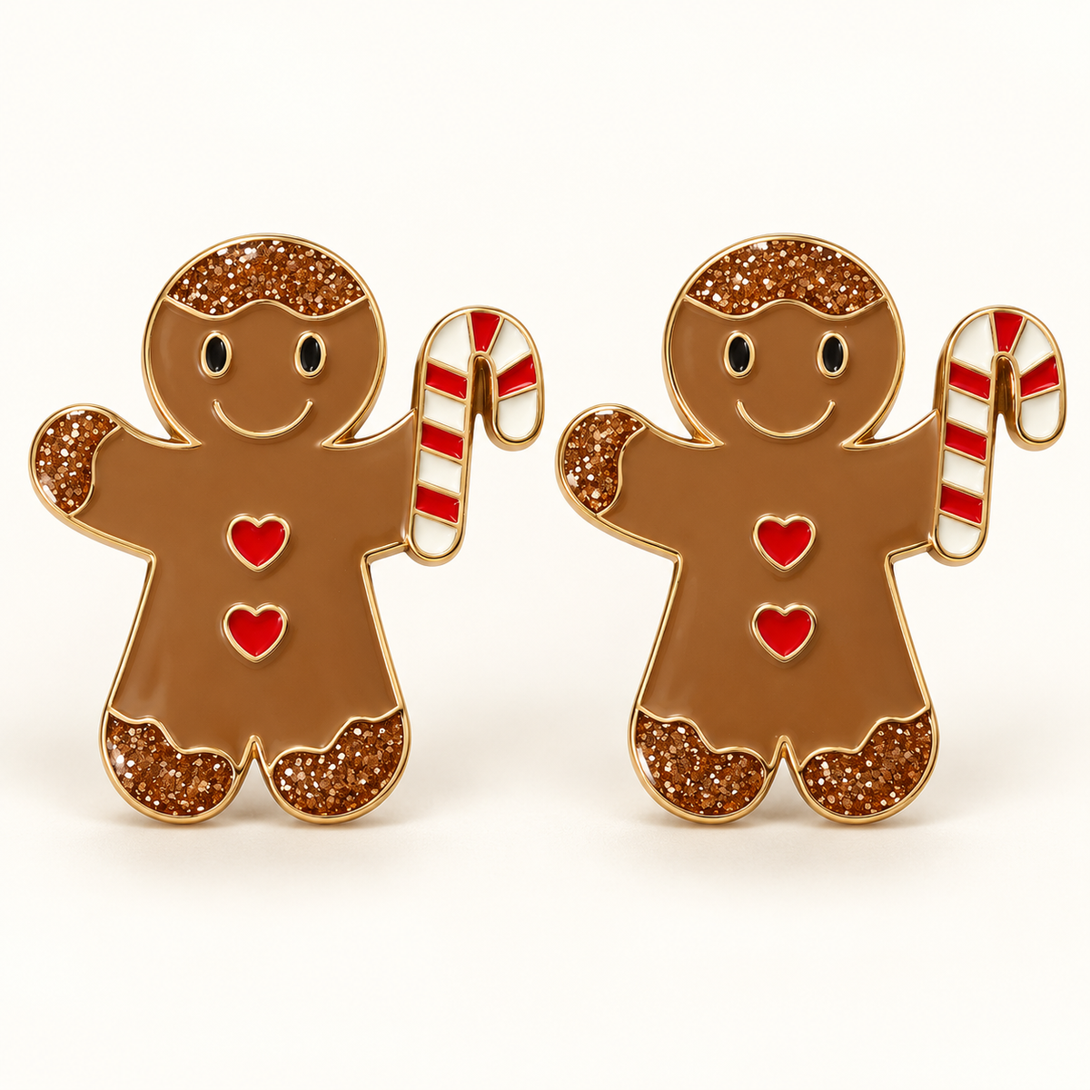 Ohrringe in 25 mm Lebkuchenfigur mit Zuckerstange