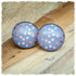 Ohrringe in 25 mm blau mit rosa Punkten