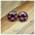 Ohrringe in 20 mm schwarz mit bunten Halloween-Kürbissen