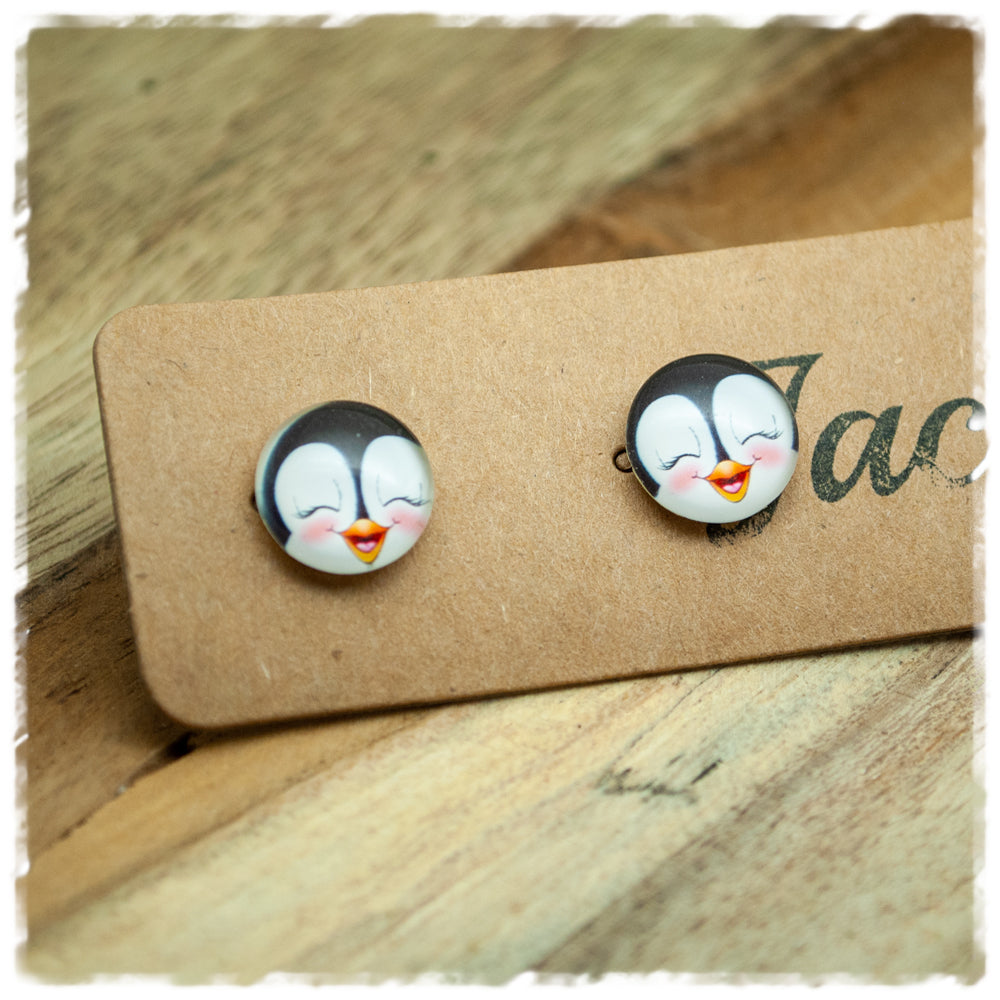 Ohrringe in 12 mm mit fröhlichem Pinguin