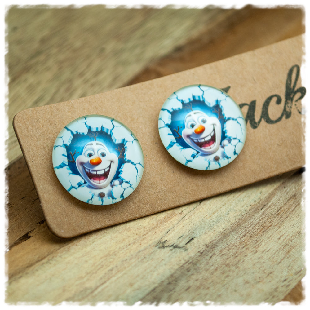 Ohrringe in 20 mm mit lachendem Schneemann