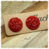 Ohrringe in 20 mm rot glitzernd mit strukturierter Oberfläche