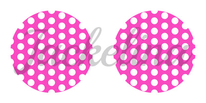 Ohrringe pink mit weißen Punkten - Jackelina