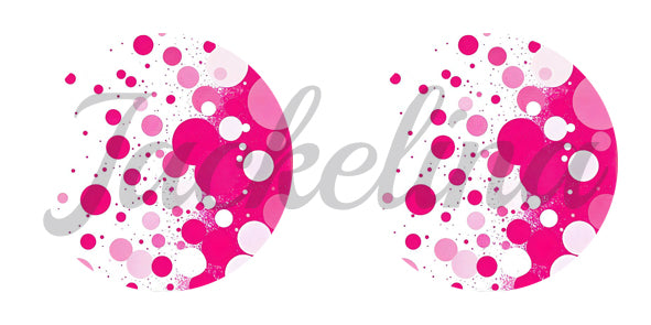 Ohrringe weiß mit pinken Punkten - Jackelina